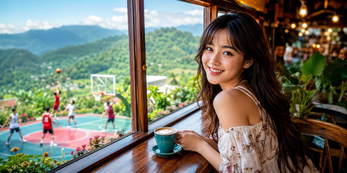 Khán giả ở Sa Pa đặt cược tỷ lệ kèo bóng rổ trong quán cà phê